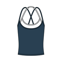 Women's High Scoop Neck Layered Active Tank