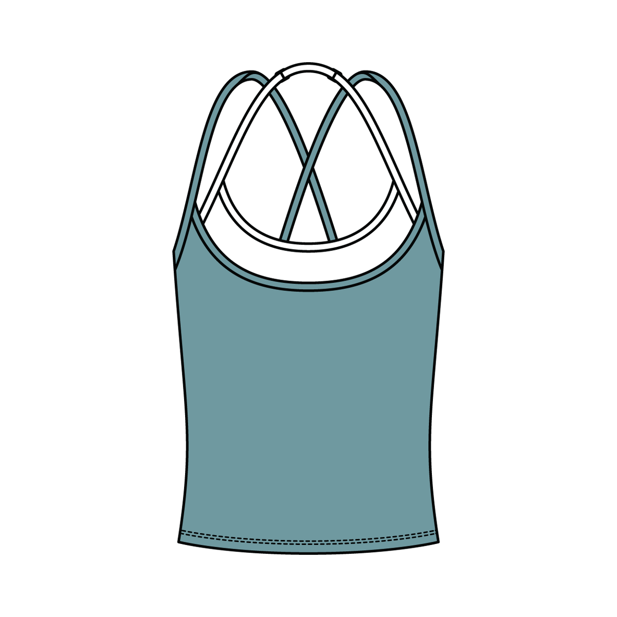 Women's High Scoop Neck Layered Active Tank