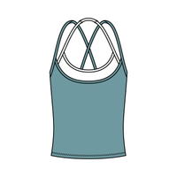 Women's High Scoop Neck Layered Active Tank