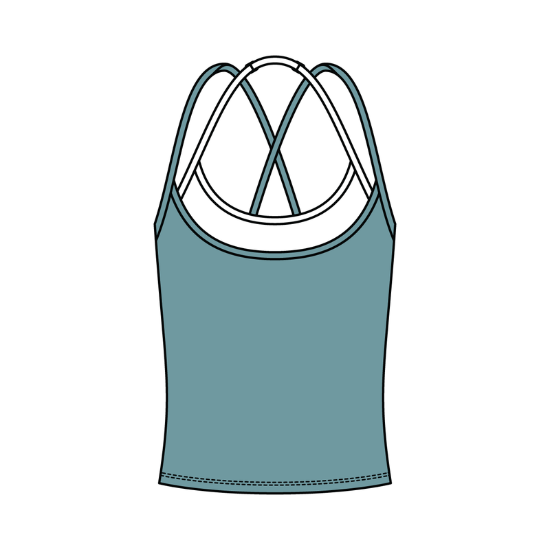 Women's High Scoop Neck Layered Active Tank