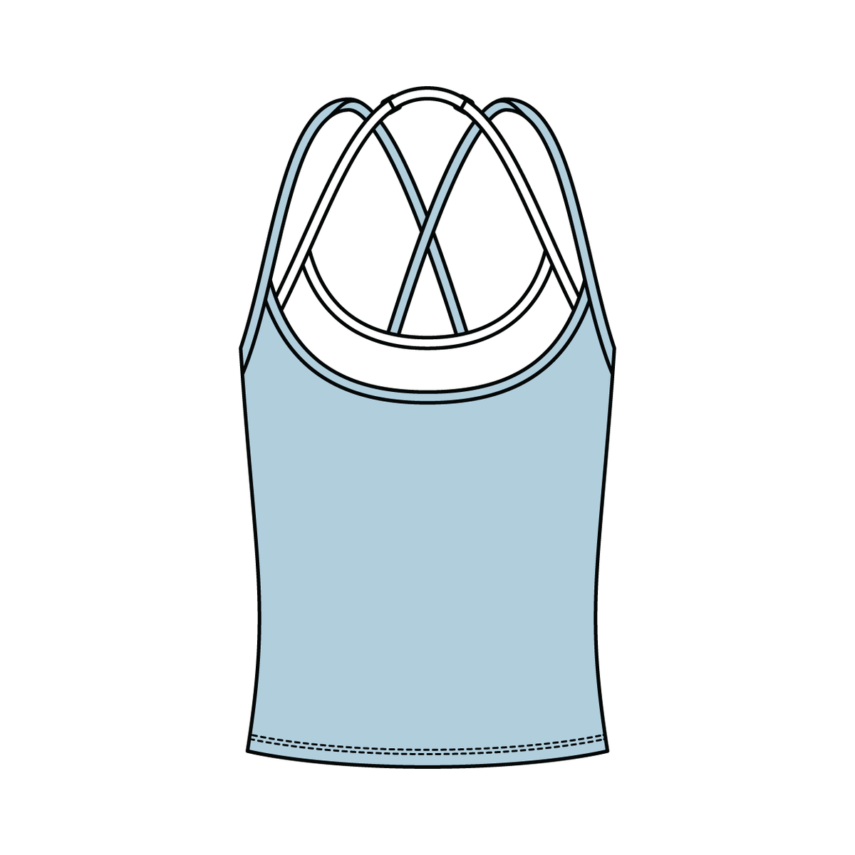 Women's High Scoop Neck Layered Active Tank
