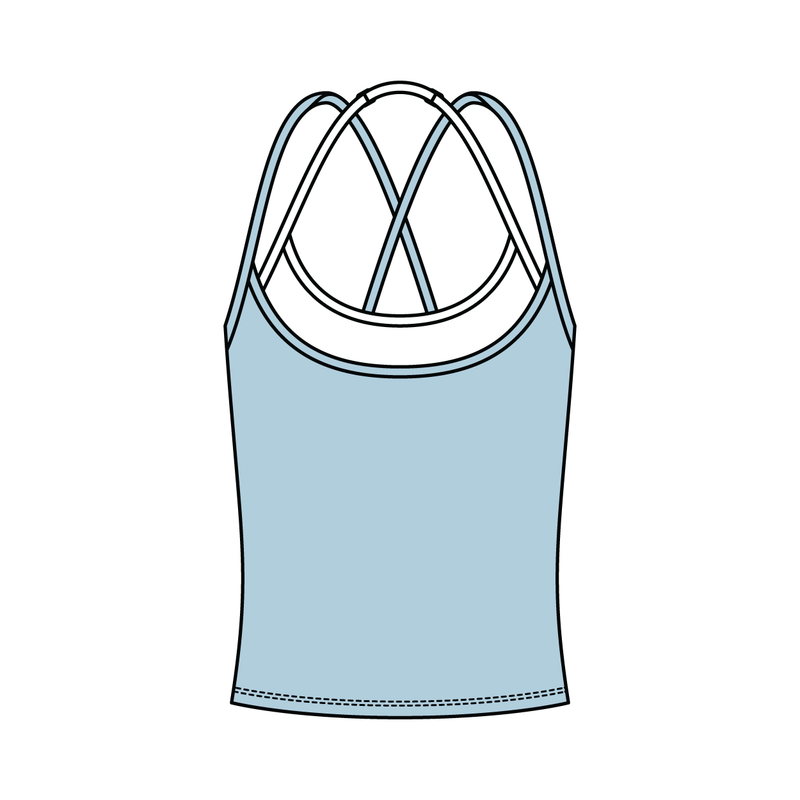 Women's High Scoop Neck Layered Active Tank