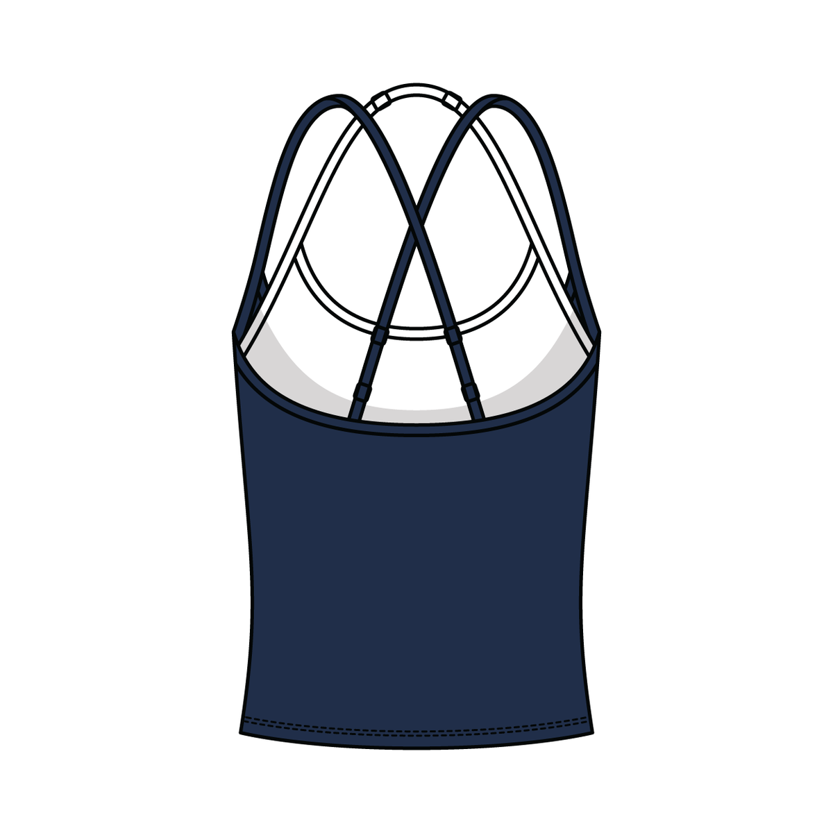 Women's High Scoop Neck Layered Active Tank