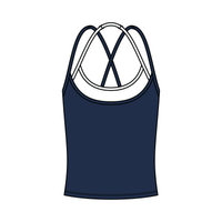 Women's High Scoop Neck Layered Active Tank