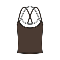 Women's High Scoop Neck Layered Active Tank