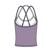Women's High Scoop Neck Layered Active Tank