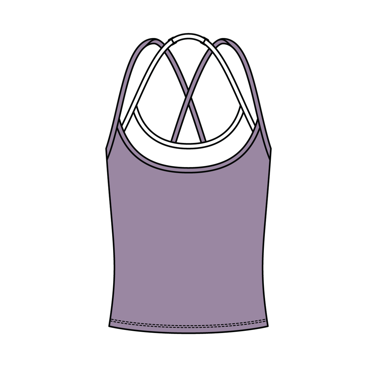 Women's High Scoop Neck Layered Active Tank