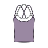 Women's High Scoop Neck Layered Active Tank