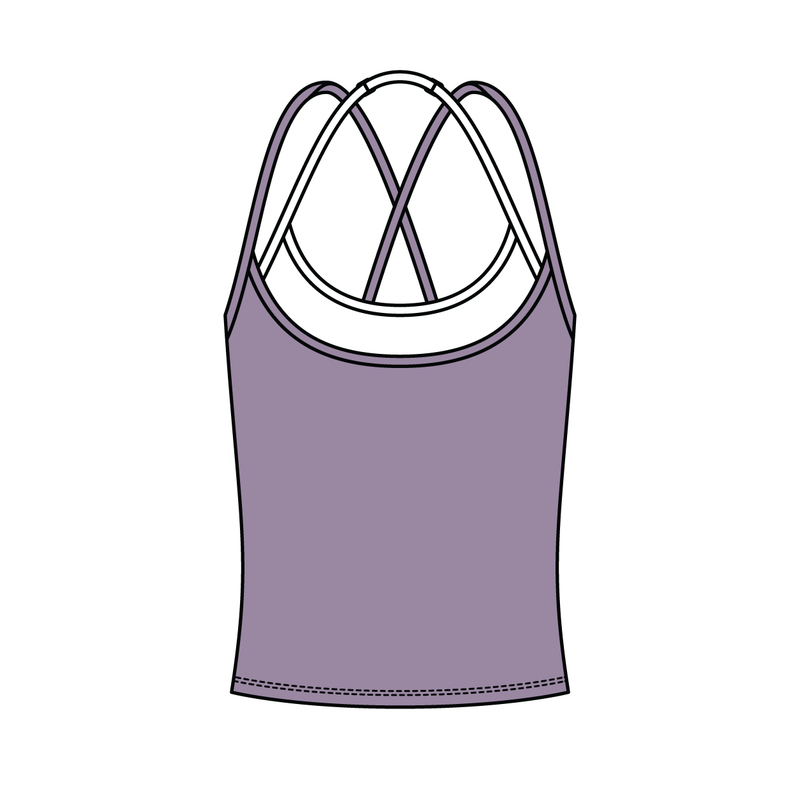 Women's High Scoop Neck Layered Active Tank
