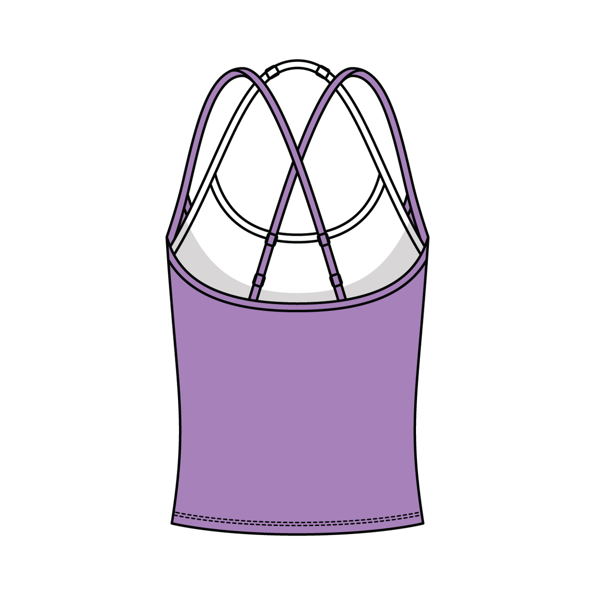 Women's High Scoop Neck Layered Active Tank