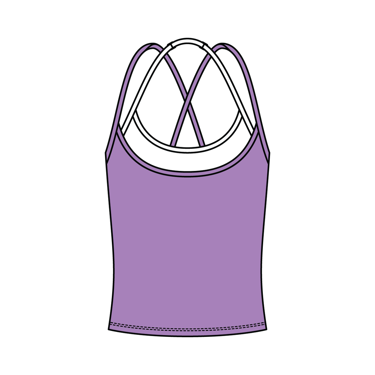 Women's High Scoop Neck Layered Active Tank