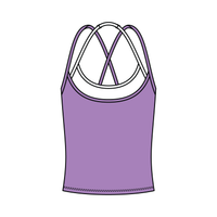 Women's High Scoop Neck Layered Active Tank