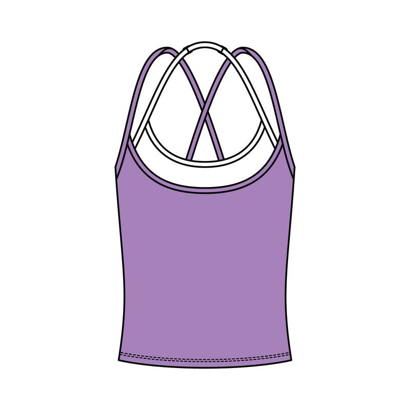 Women's High Scoop Neck Layered Active Tank