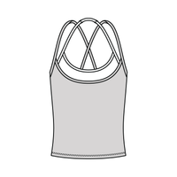 Women's High Scoop Neck Layered Active Tank