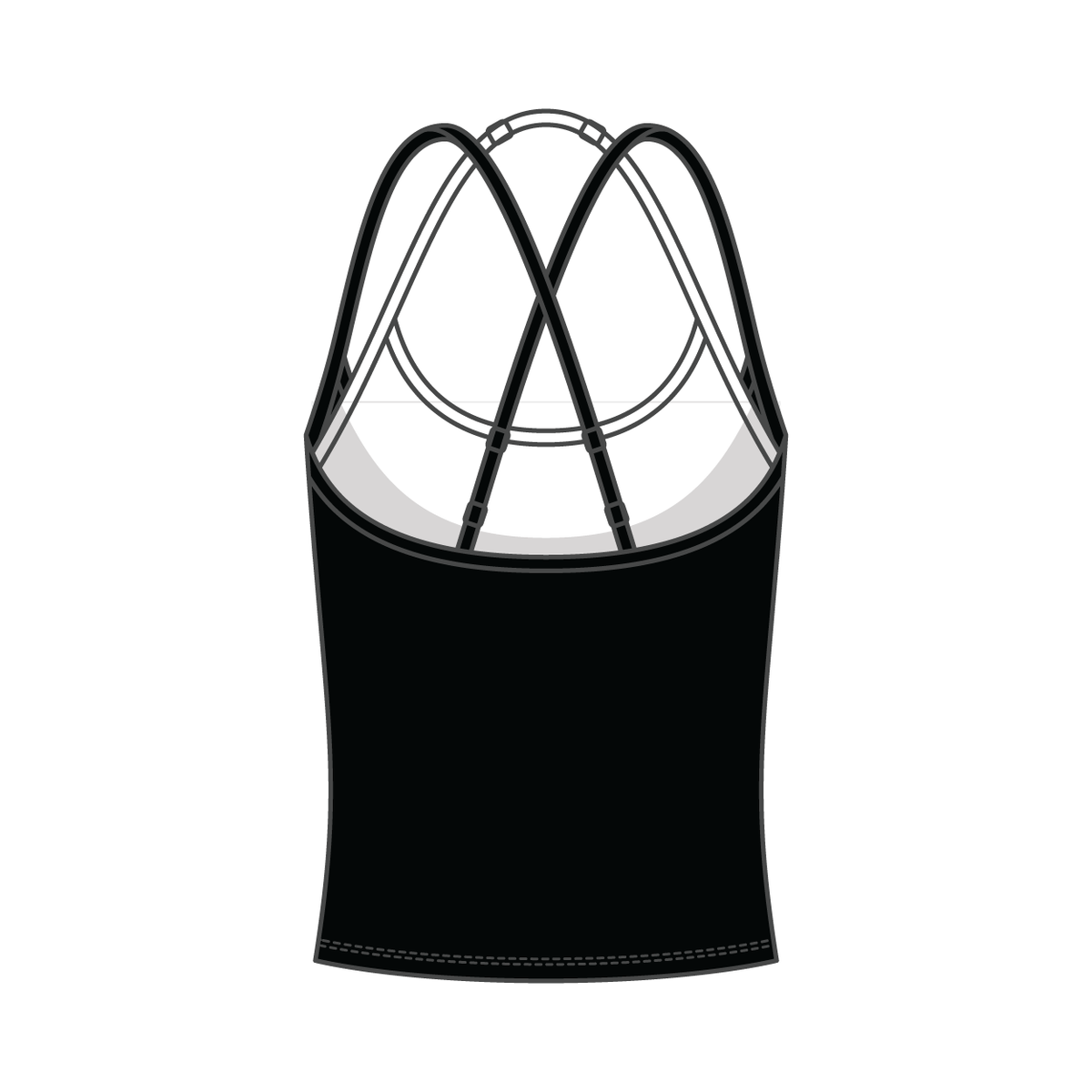 Women's High Scoop Neck Layered Active Tank
