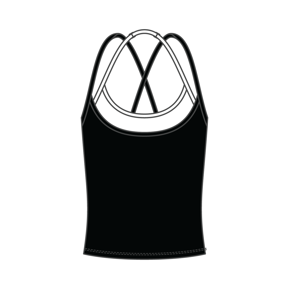 Women's High Scoop Neck Layered Active Tank
