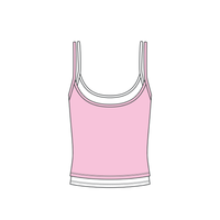 Women’s Active Layered Cami Crop Tank with Contrast Hem