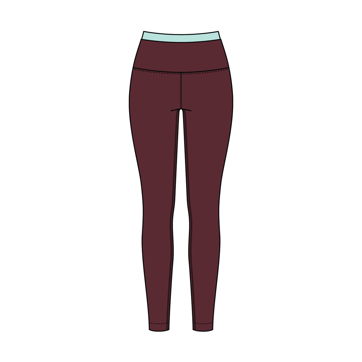 WOMEN'S HIGH RISE LEGGING WITH CONTRAST WAISTBAND