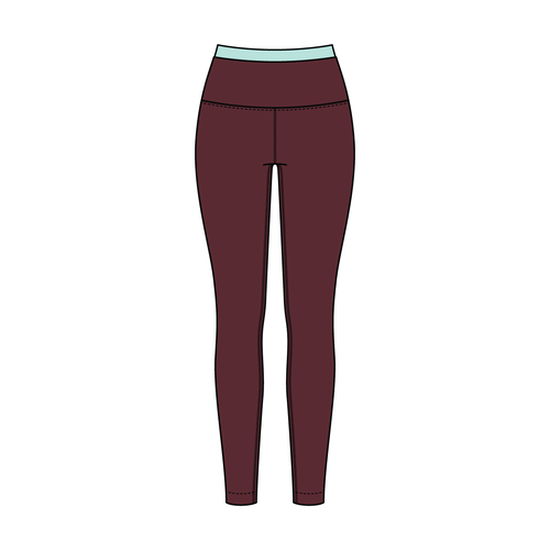 Women's High Rise Legging With Contrast Waistband