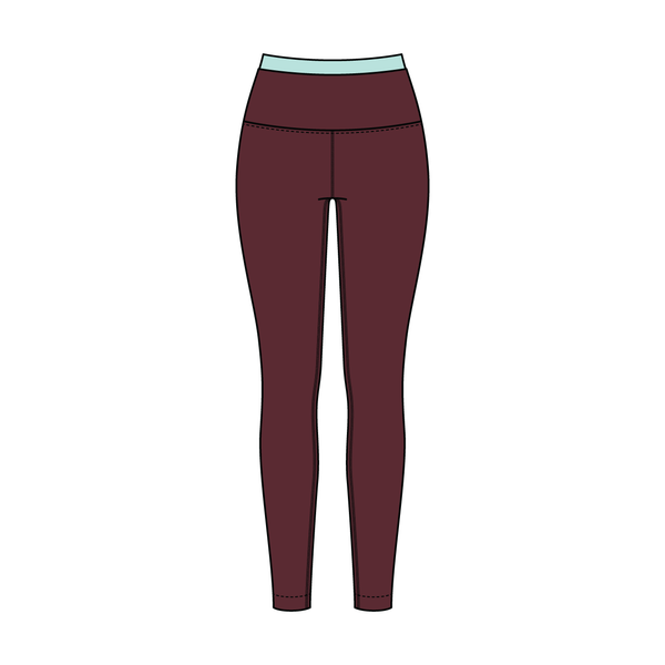 WOMEN'S HIGH RISE LEGGING WITH CONTRAST WAISTBAND