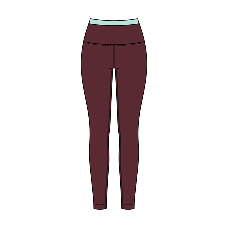 WOMEN'S HIGH RISE LEGGING WITH CONTRAST WAISTBAND
