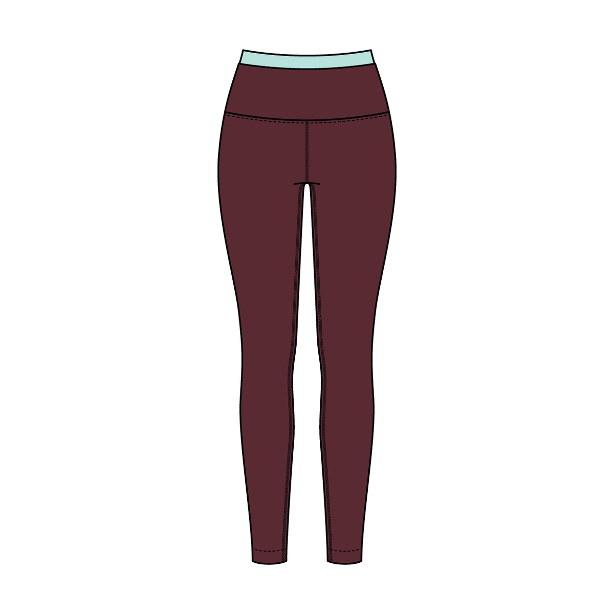 WOMEN'S HIGH RISE LEGGING WITH CONTRAST WAISTBAND