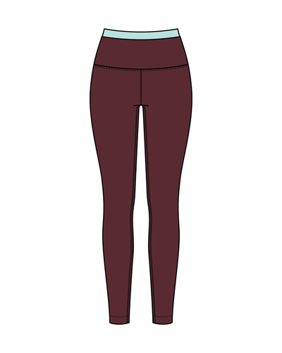 Women's High Rise Legging With Contrast Waistband