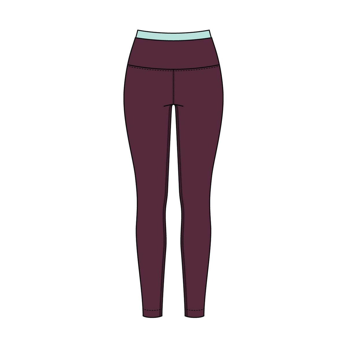 WOMEN'S HIGH RISE LEGGING WITH CONTRAST WAISTBAND