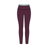 WOMEN'S HIGH RISE LEGGING WITH CONTRAST WAISTBAND