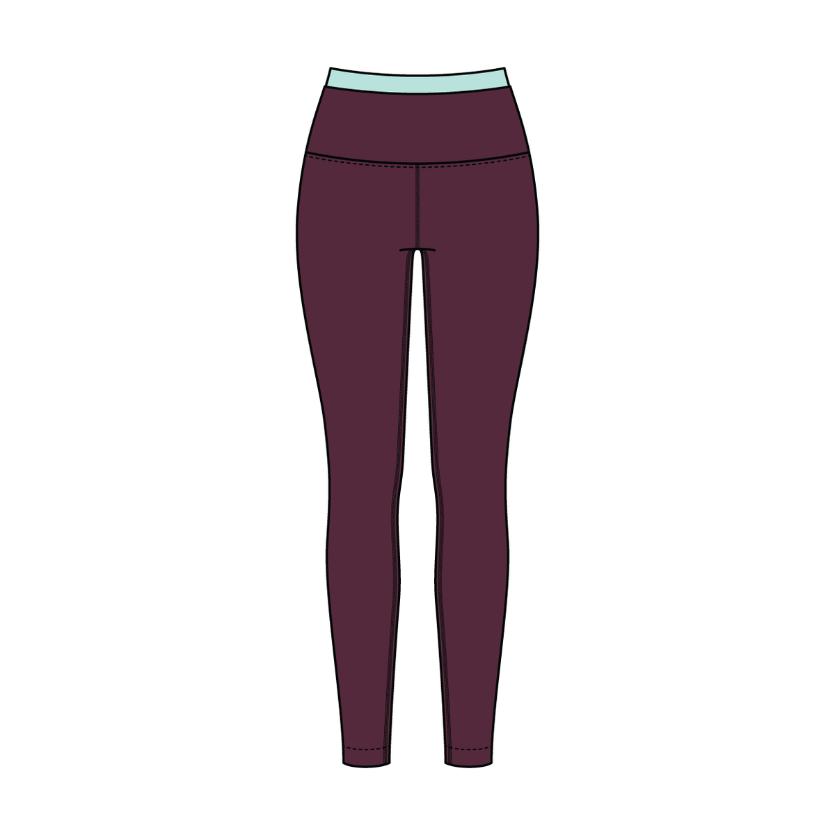 WOMEN'S HIGH RISE LEGGING WITH CONTRAST WAISTBAND