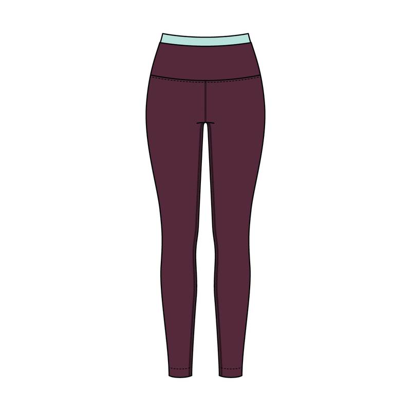 WOMEN'S HIGH RISE LEGGING WITH CONTRAST WAISTBAND