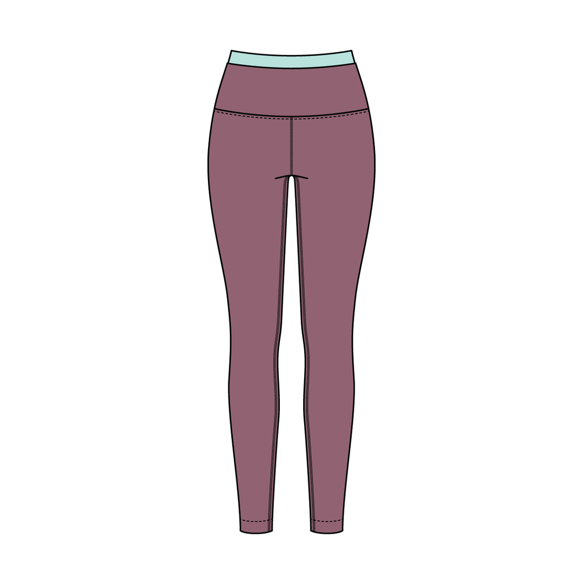 WOMEN'S HIGH RISE LEGGING WITH CONTRAST WAISTBAND