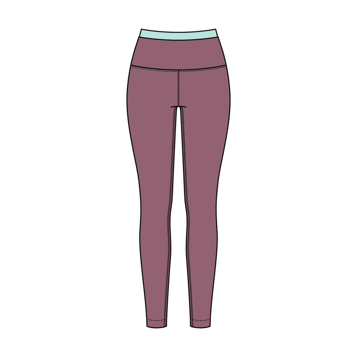 WOMEN'S HIGH RISE LEGGING WITH CONTRAST WAISTBAND