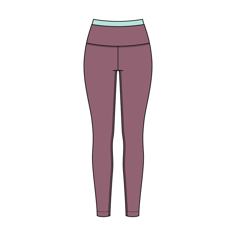 WOMEN'S HIGH RISE LEGGING WITH CONTRAST WAISTBAND