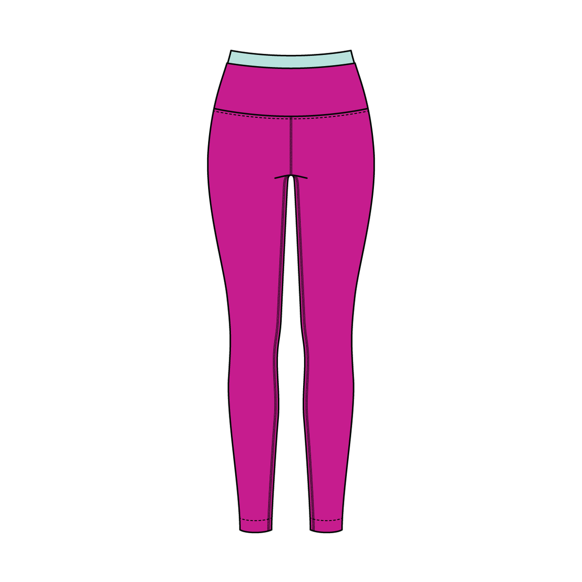 WOMEN'S HIGH RISE LEGGING WITH CONTRAST WAISTBAND