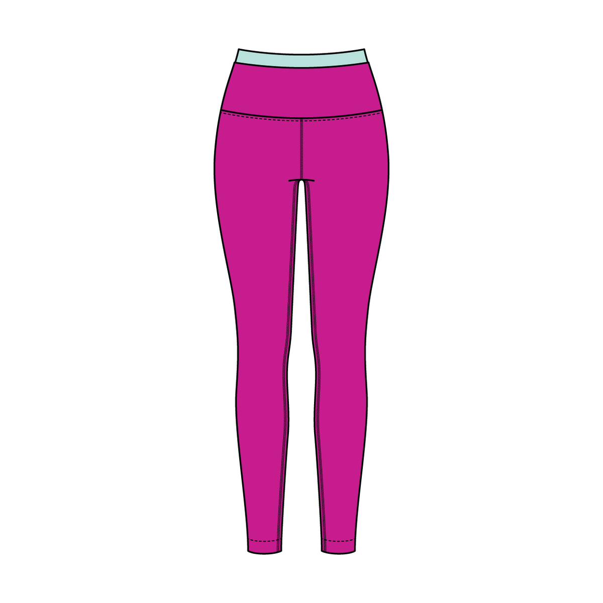 WOMEN'S HIGH RISE LEGGING WITH CONTRAST WAISTBAND