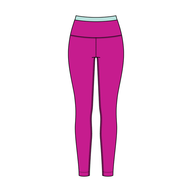 WOMEN'S HIGH RISE LEGGING WITH CONTRAST WAISTBAND