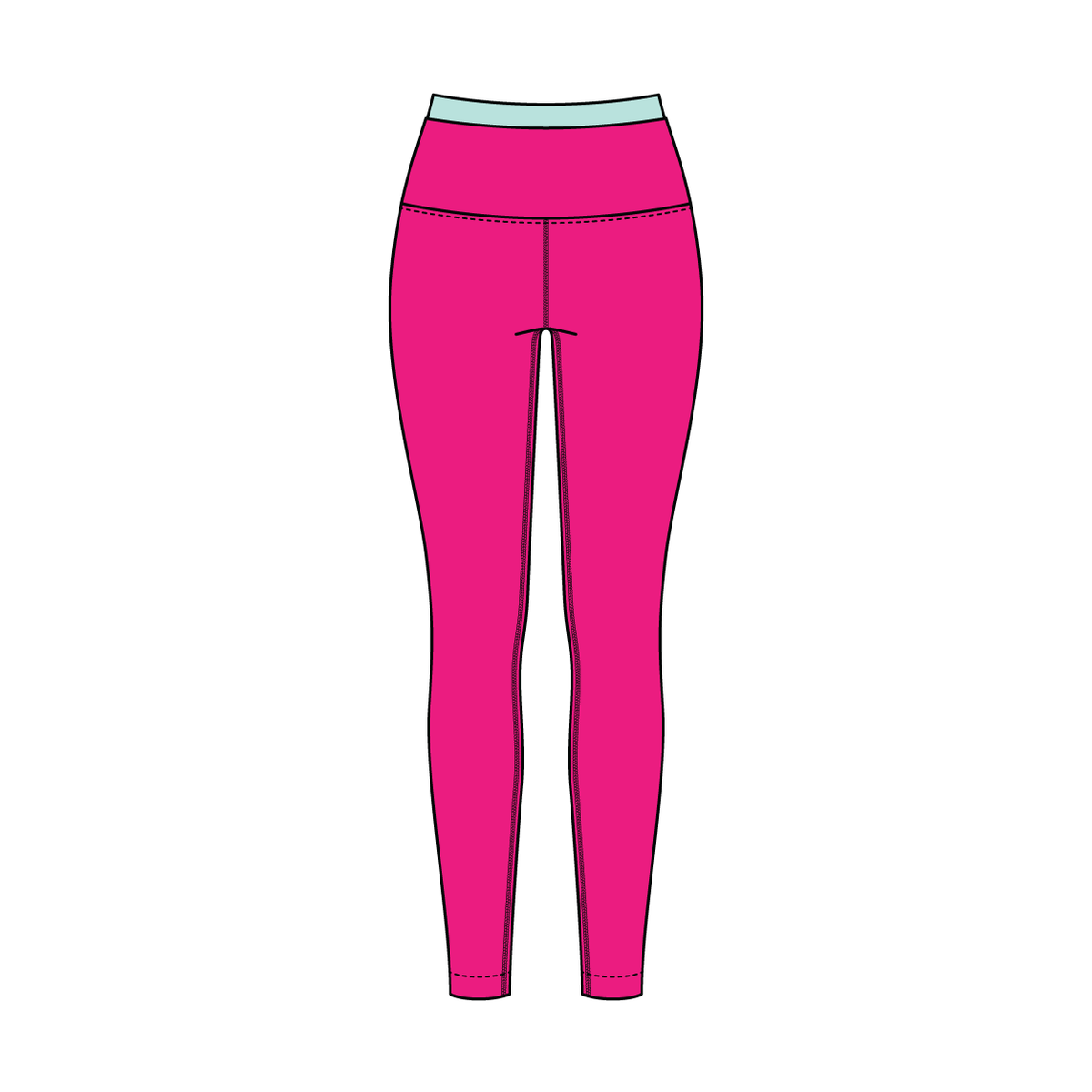 WOMEN'S HIGH RISE LEGGING WITH CONTRAST WAISTBAND