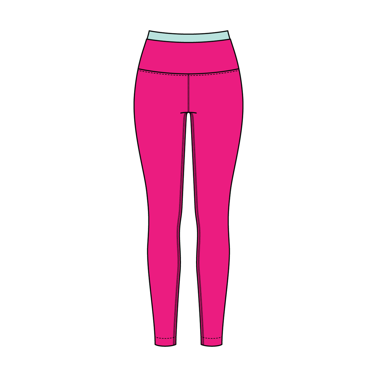 WOMEN'S HIGH RISE LEGGING WITH CONTRAST WAISTBAND