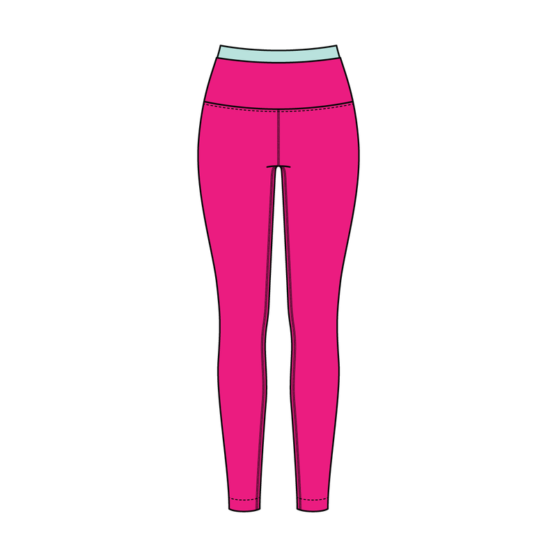 WOMEN'S HIGH RISE LEGGING WITH CONTRAST WAISTBAND