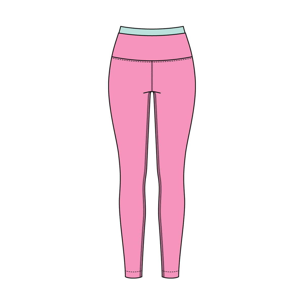 WOMEN'S HIGH RISE LEGGING WITH CONTRAST WAISTBAND