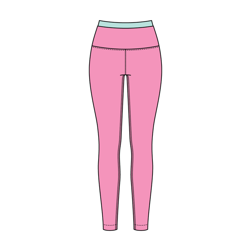 WOMEN'S HIGH RISE LEGGING WITH CONTRAST WAISTBAND