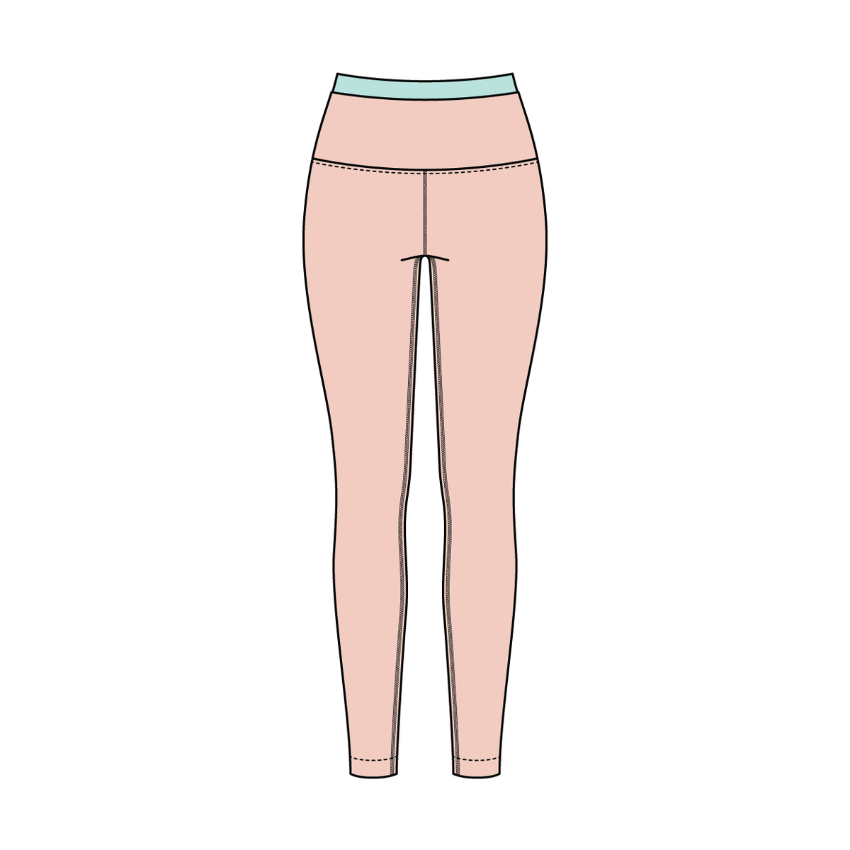 WOMEN'S HIGH RISE LEGGING WITH CONTRAST WAISTBAND