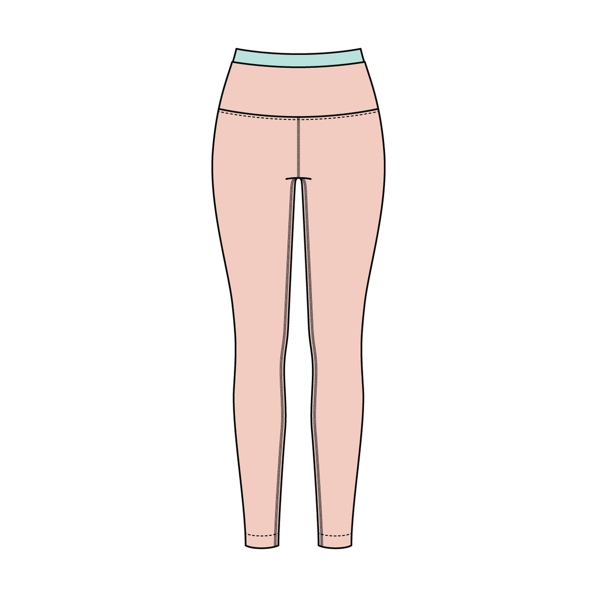 WOMEN'S HIGH RISE LEGGING WITH CONTRAST WAISTBAND