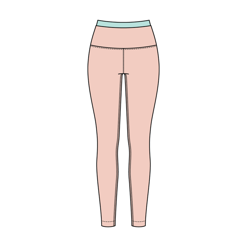 WOMEN'S HIGH RISE LEGGING WITH CONTRAST WAISTBAND