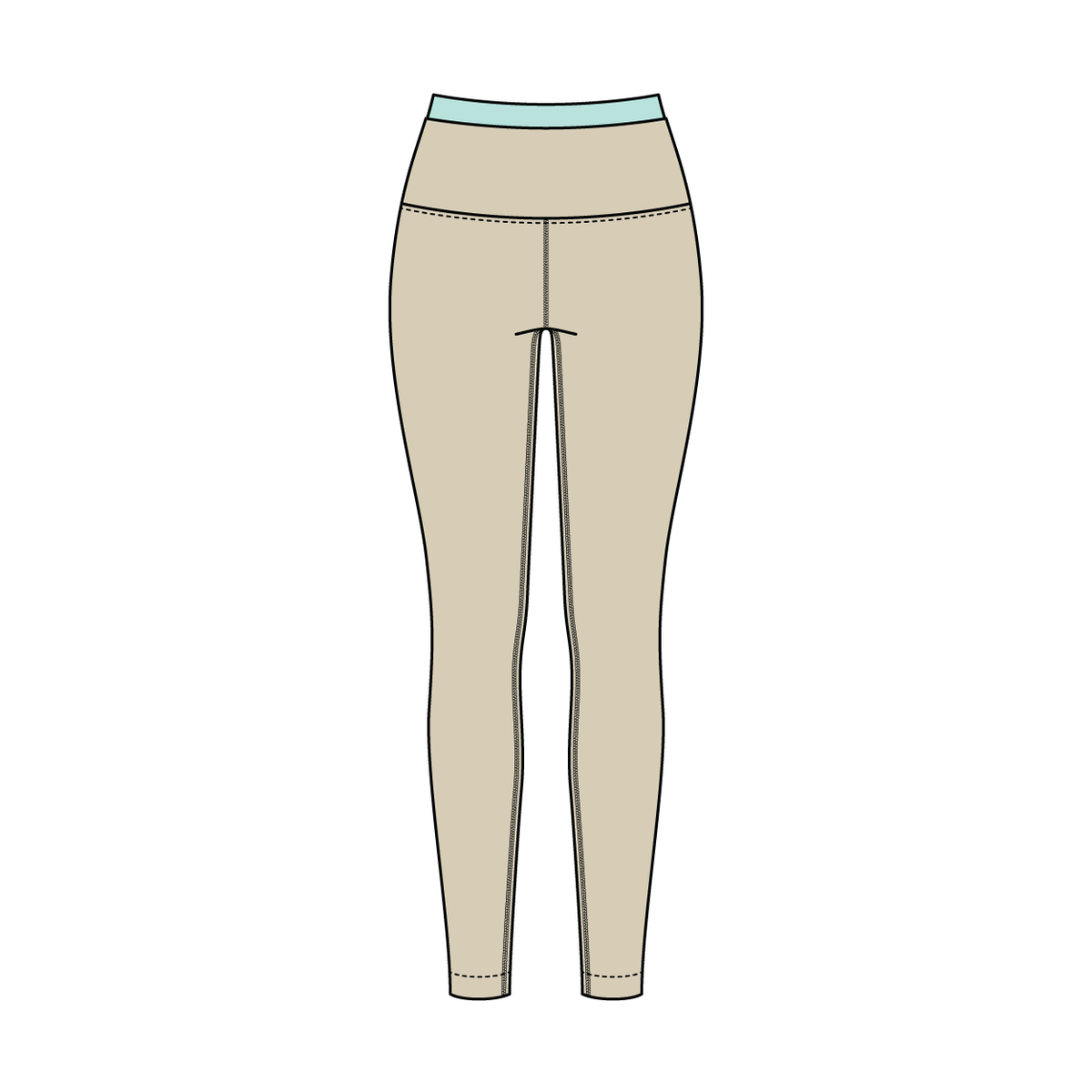 WOMEN'S HIGH RISE LEGGING WITH CONTRAST WAISTBAND