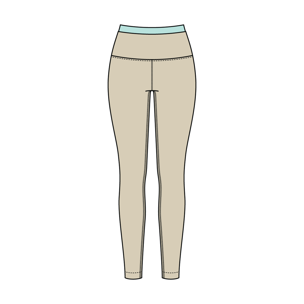 WOMEN'S HIGH RISE LEGGING WITH CONTRAST WAISTBAND