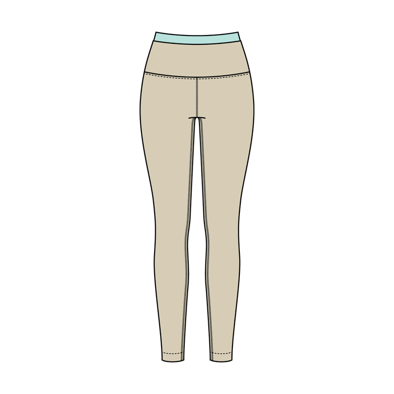 WOMEN'S HIGH RISE LEGGING WITH CONTRAST WAISTBAND