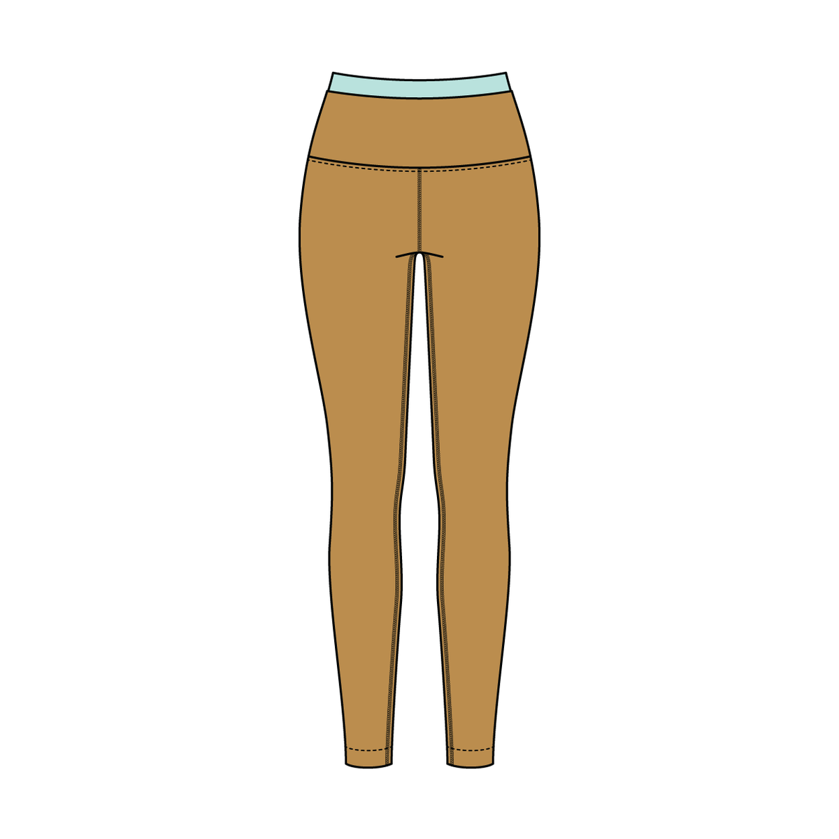 WOMEN'S HIGH RISE LEGGING WITH CONTRAST WAISTBAND