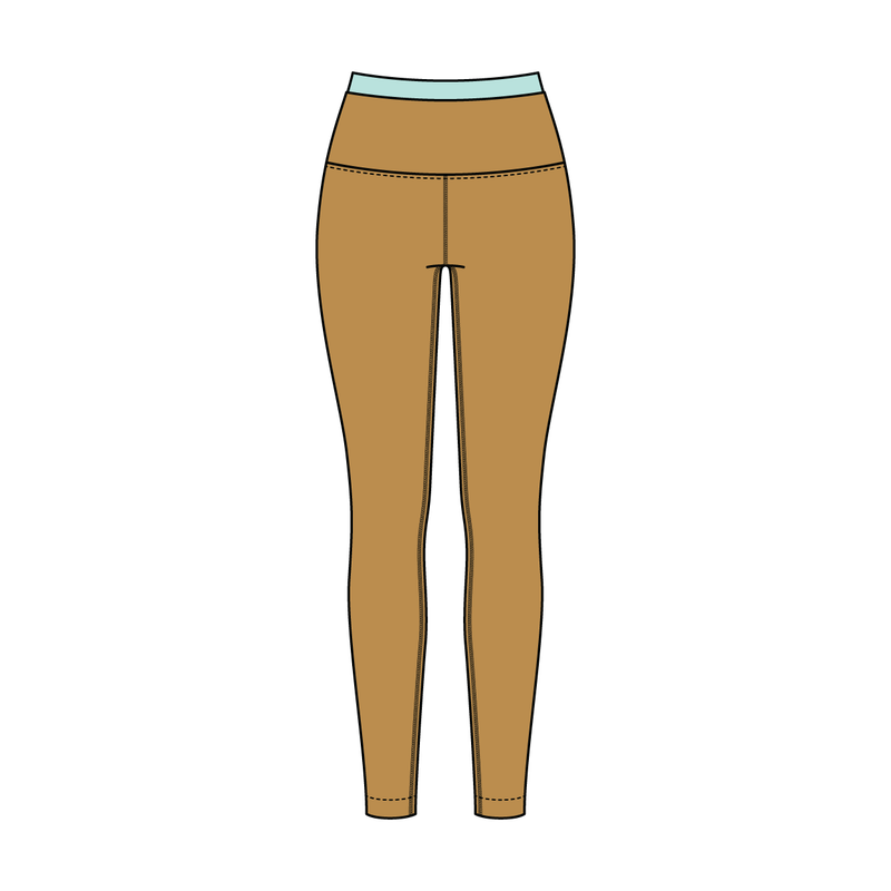 WOMEN'S HIGH RISE LEGGING WITH CONTRAST WAISTBAND